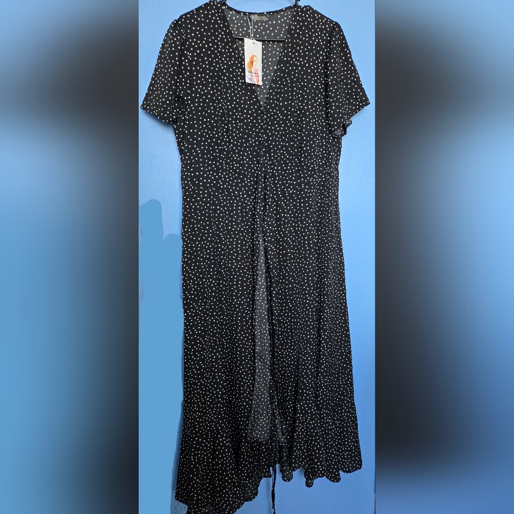 Black Floral Wrap Dress